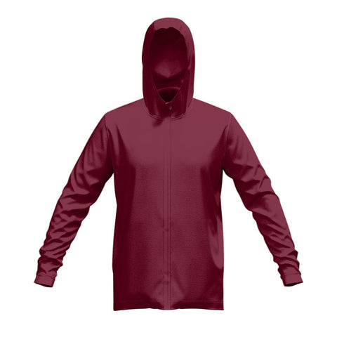 Glide Tech Zip Hoodie Maroon Front View